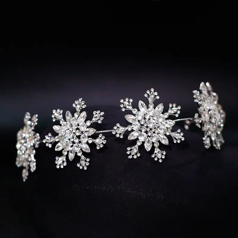 Korean Style Snowflake Rhinestone Hair Hoop - Image 5