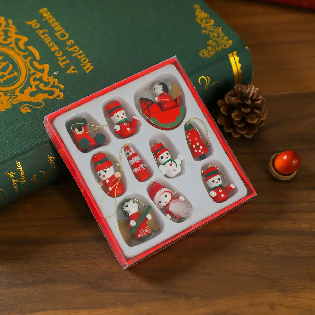 New Wooden Christmas Train Decor Gift Box