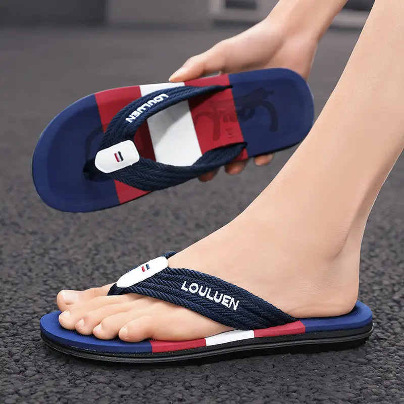 Green Cross-Over Men's Beach Flip Flops Large