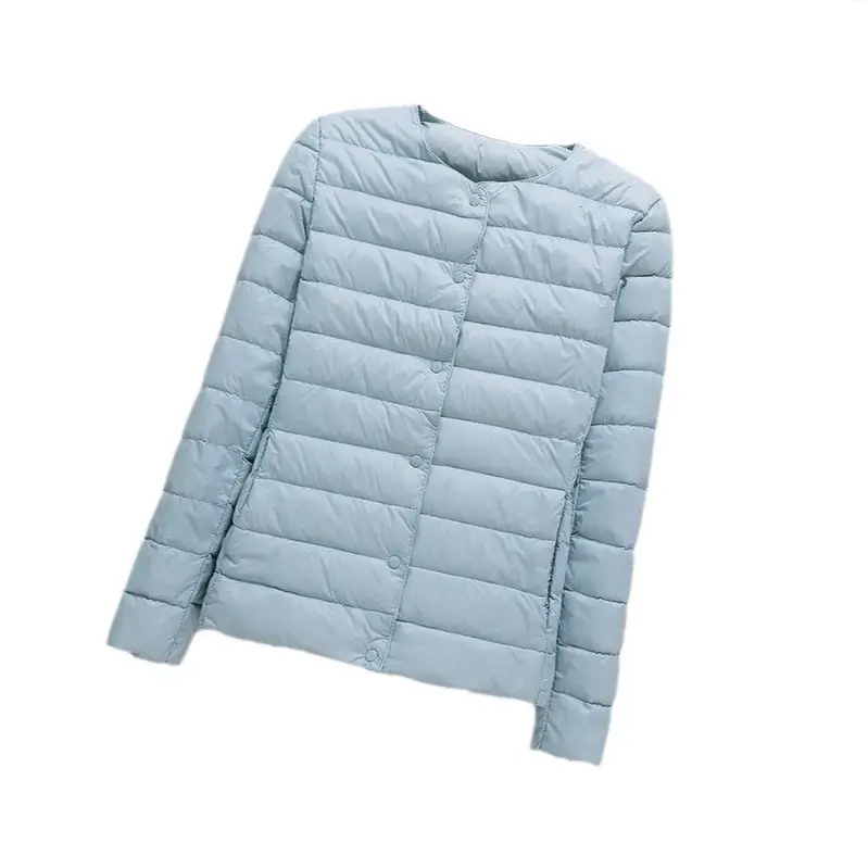 Women Maroon Puffer Jacket Round Neck Collar - Image 11