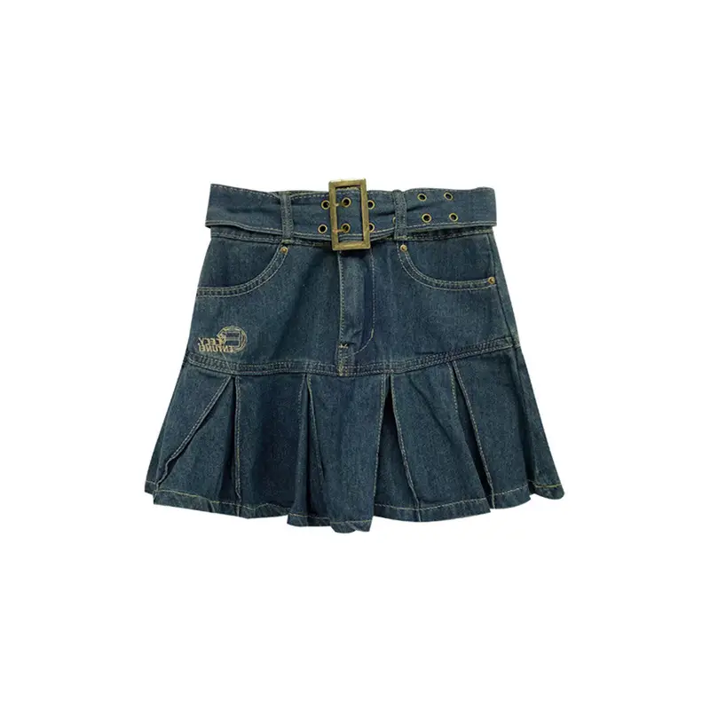 Hot Girl Denim Pleated Skirt High Waist 2025 - Image 7