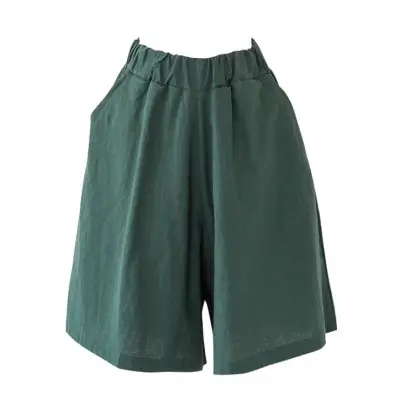 Women Cotton Linen 5-Pc Shorts Large Size - Image 2