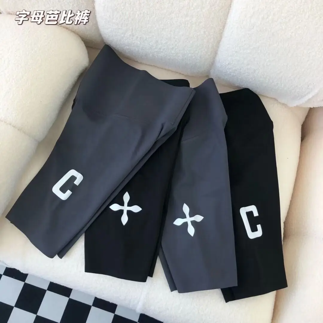Women Black High Performance Shark Pants with C Logo