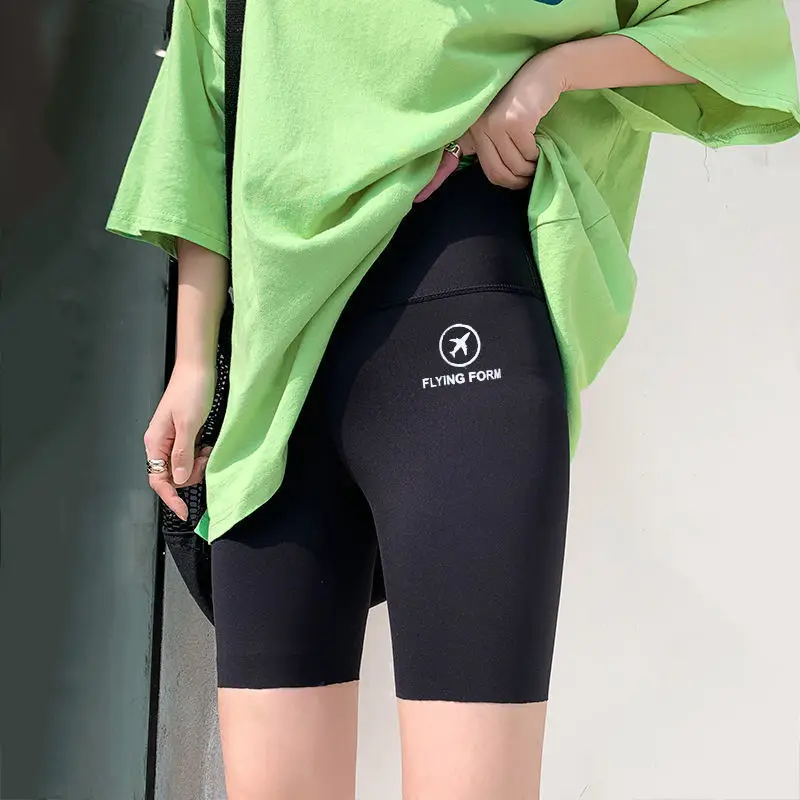 Women Black High Performance Shark Pants with C Logo