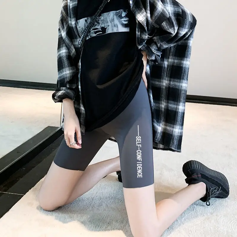 Women Black High Performance Shark Pants with C Logo