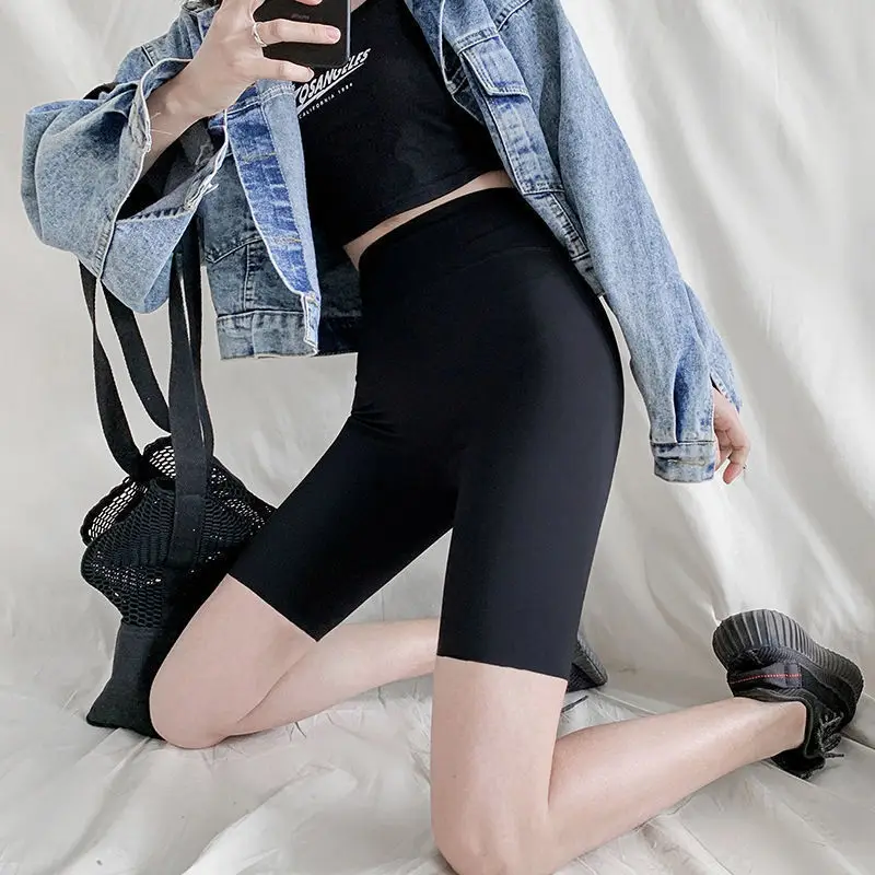 Women Black High Performance Shark Pants with C Logo