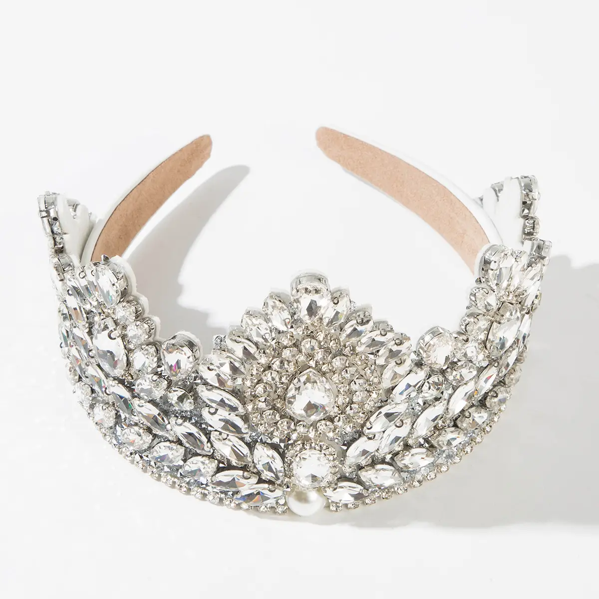 Crown Headband with Red Crystal Decor for Women - Image 10