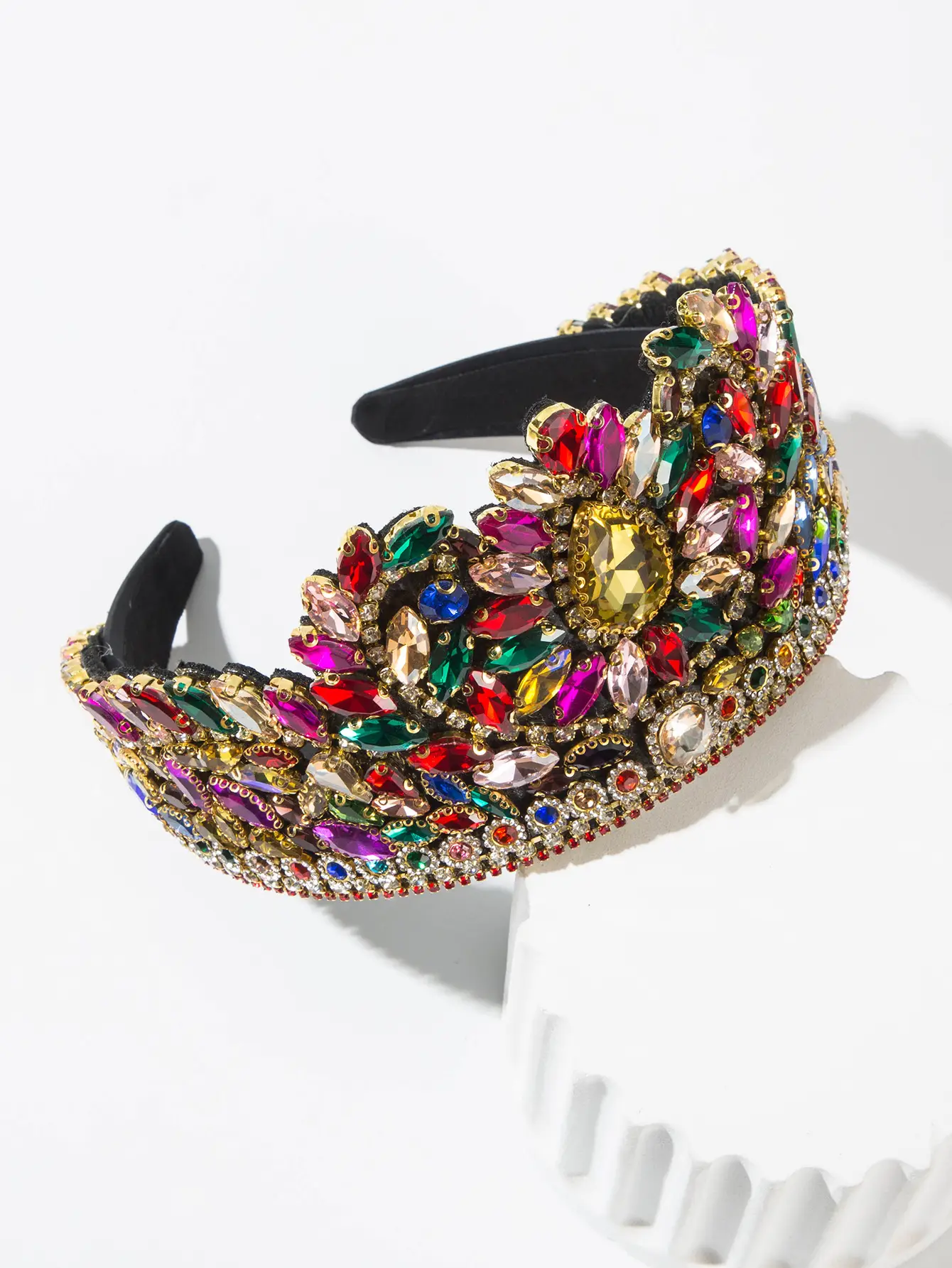 Crown Headband with Red Crystal Decor for Women - Image 15