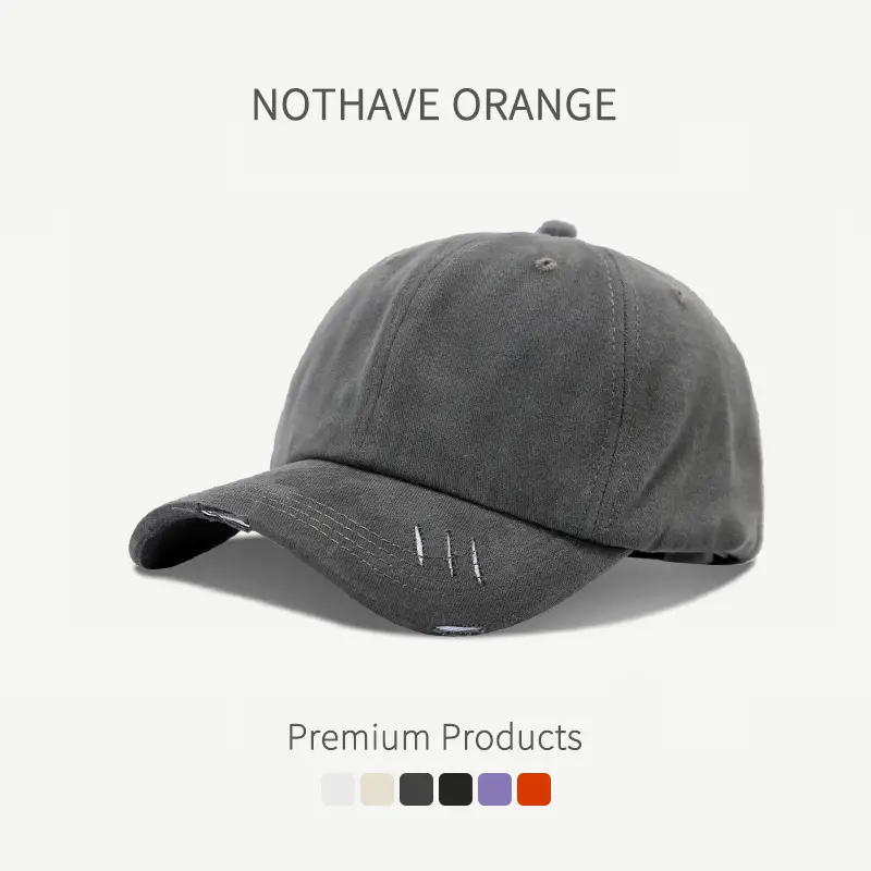 Men Women Distressed Baseball Cap Purple