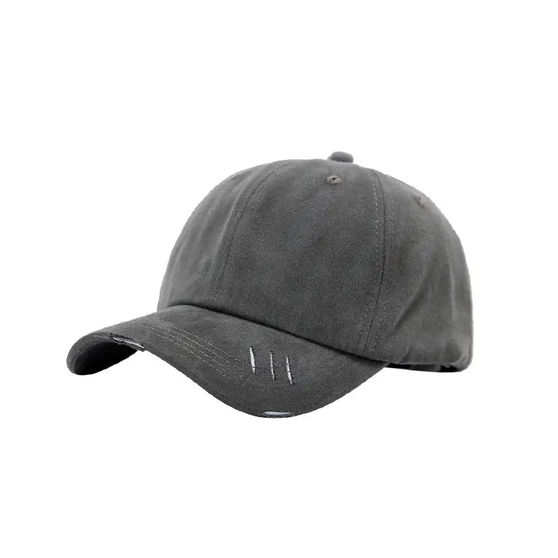 Men Women Distressed Baseball Cap Purple - Image 9