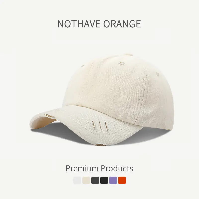Men Women Distressed Baseball Cap Purple - Image 4