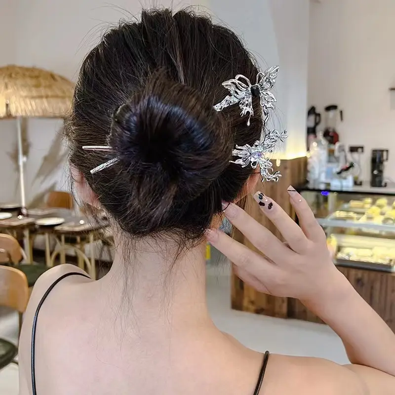 Diamond Butterfly Hairpin for Women Light Luxury - Image 4