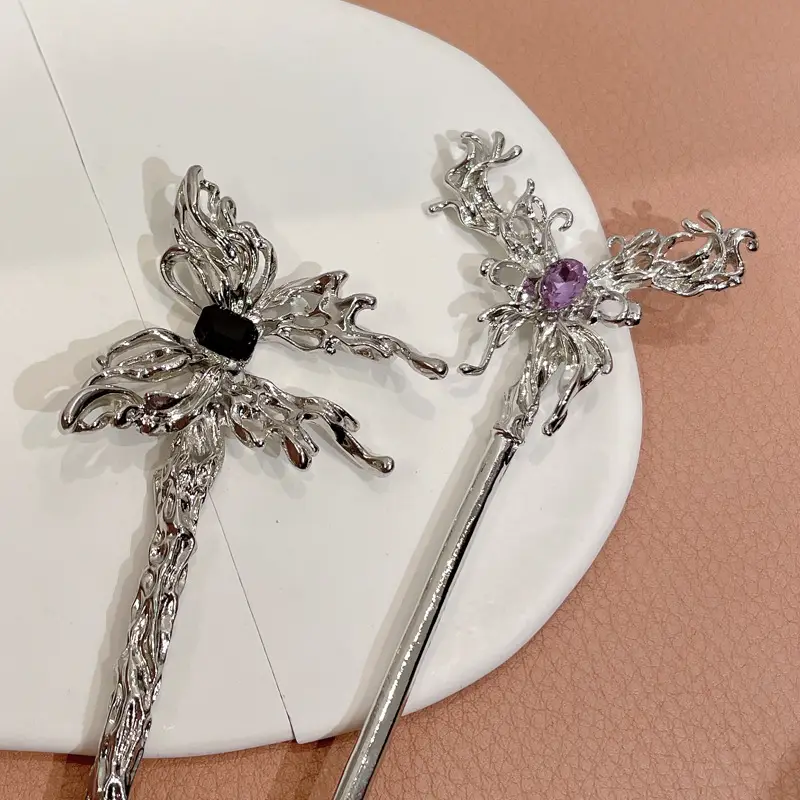Diamond Butterfly Hairpin for Women Light Luxury - Image 6