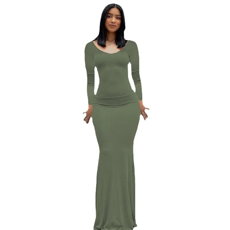 2023 Kardashian Skims Black Long Sleeve Dress for Women