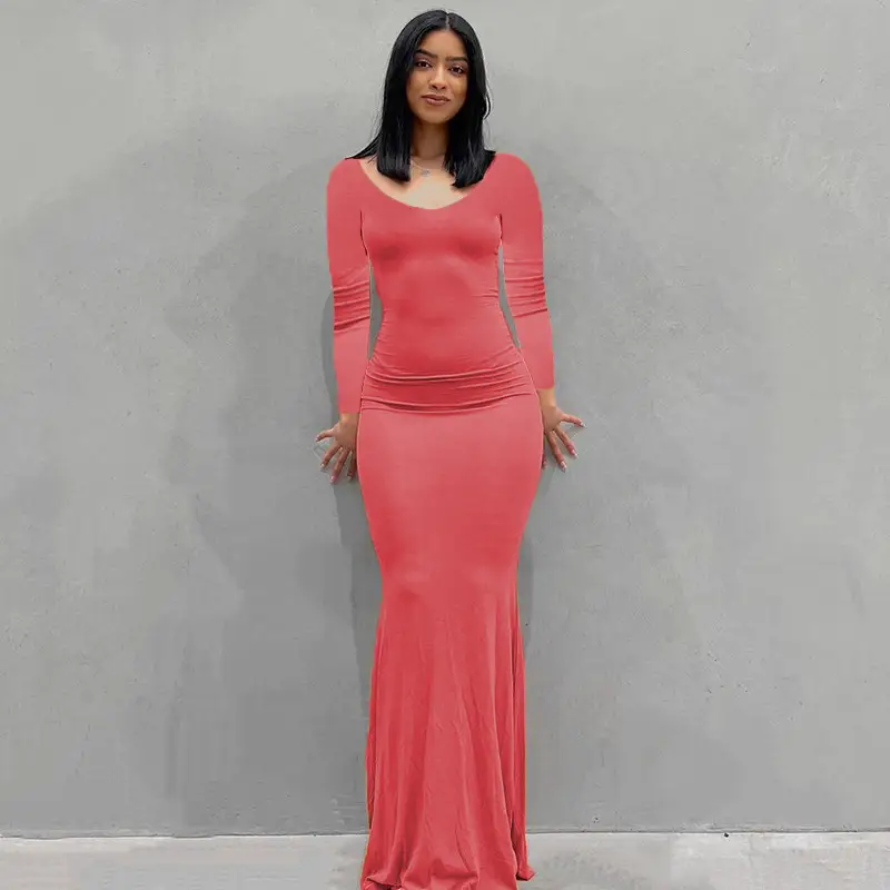 2023 Kardashian Skims Black Long Sleeve Dress for Women