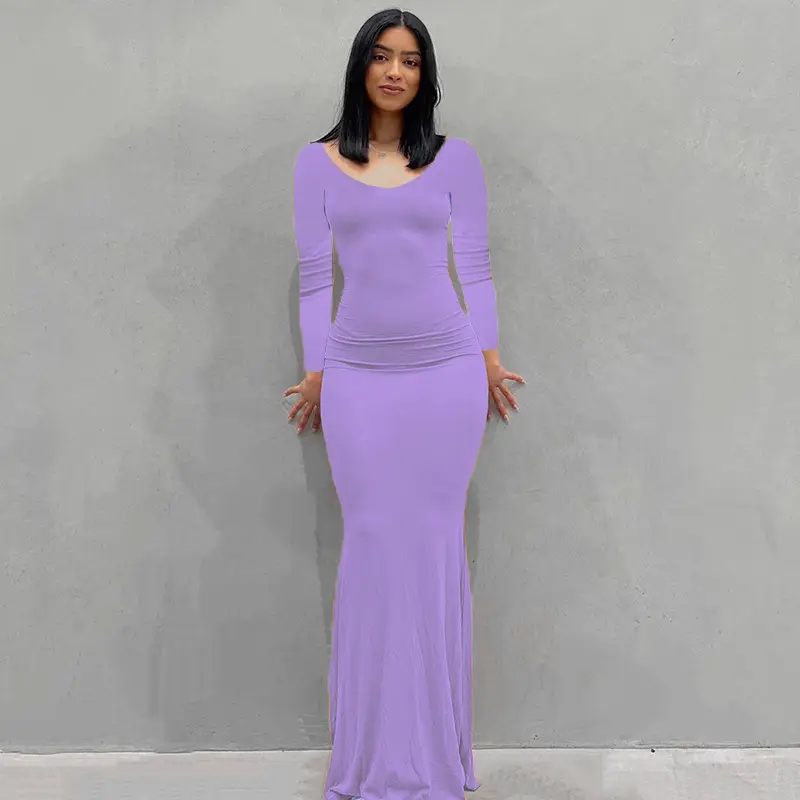 2023 Kardashian Skims Black Long Sleeve Dress for Women