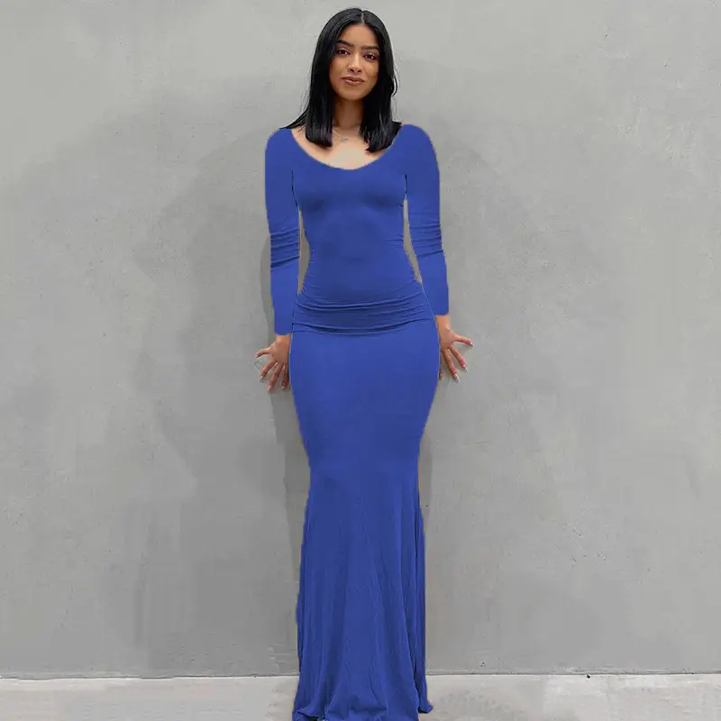 2023 Kardashian Skims Black Long Sleeve Dress for Women