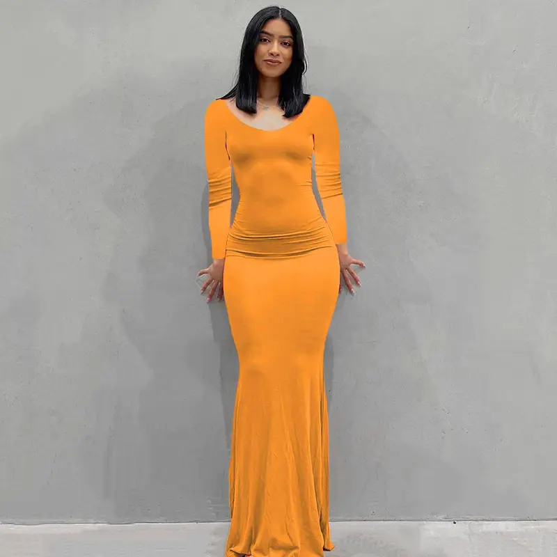 2023 Kardashian Skims Black Long Sleeve Dress for Women