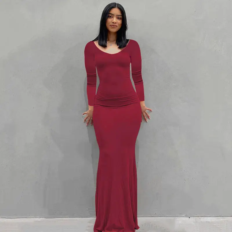 2023 Kardashian Skims Black Long Sleeve Dress for Women
