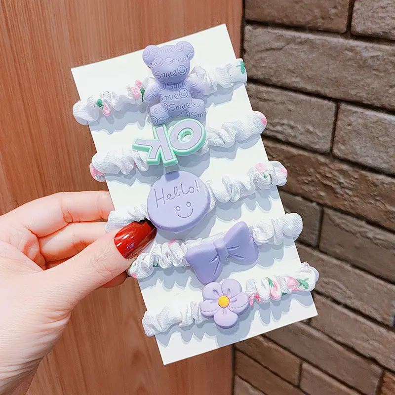 5 Pcs Korean Style Baby Hair Ties Rubber Band - Image 4