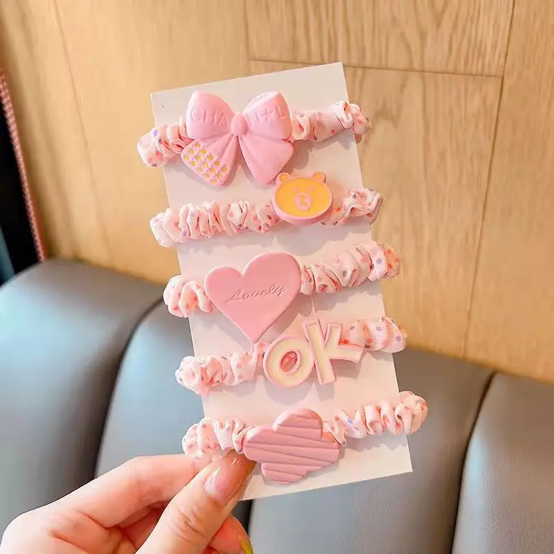 5 Pcs Korean Style Baby Hair Ties Rubber Band - Image 5