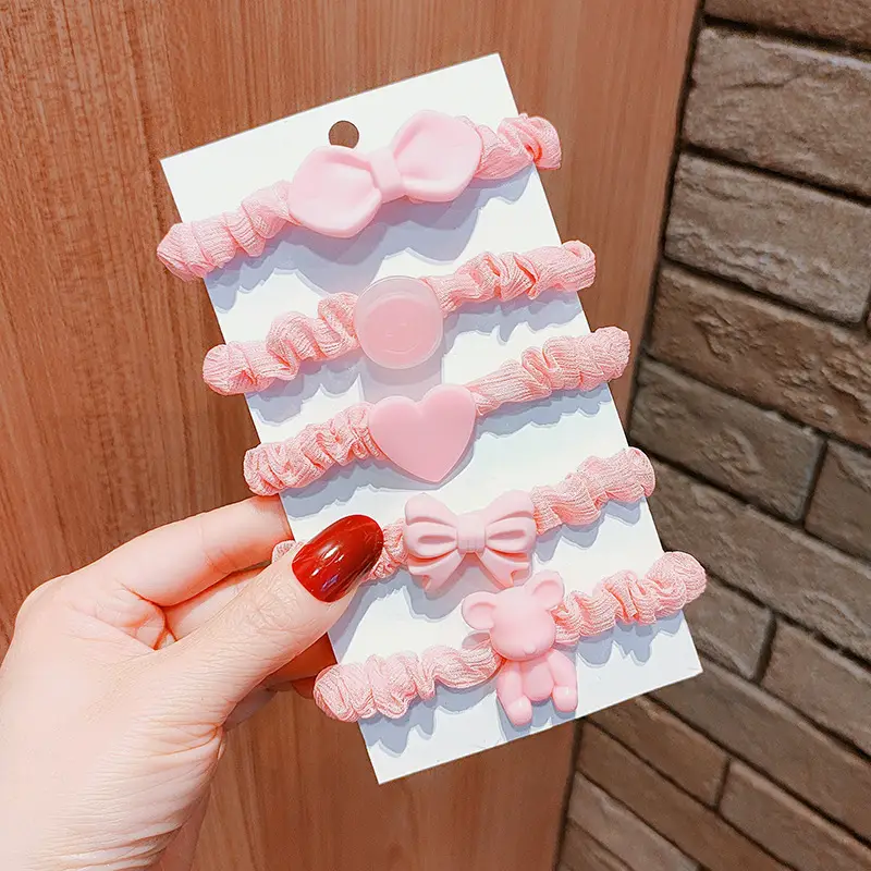 5 Pcs Korean Style Baby Hair Ties Rubber Band - Image 6