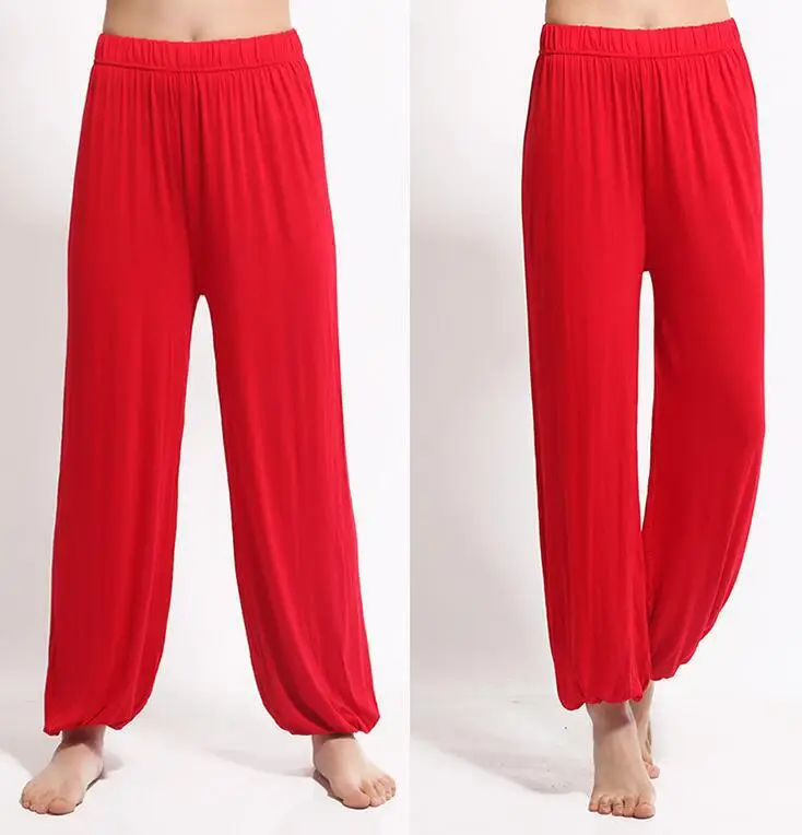 Maroon Wide Leg Modal Pants for Men Women Spring Summer - Image 2