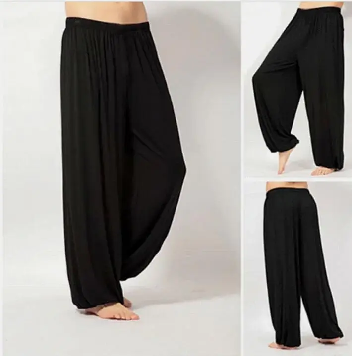 Maroon Wide Leg Modal Pants for Men Women Spring Summer - Image 4