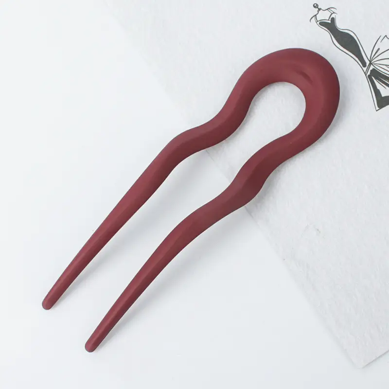 U-Shaped Felt Hair Clip Green Factory Direct - Image 2