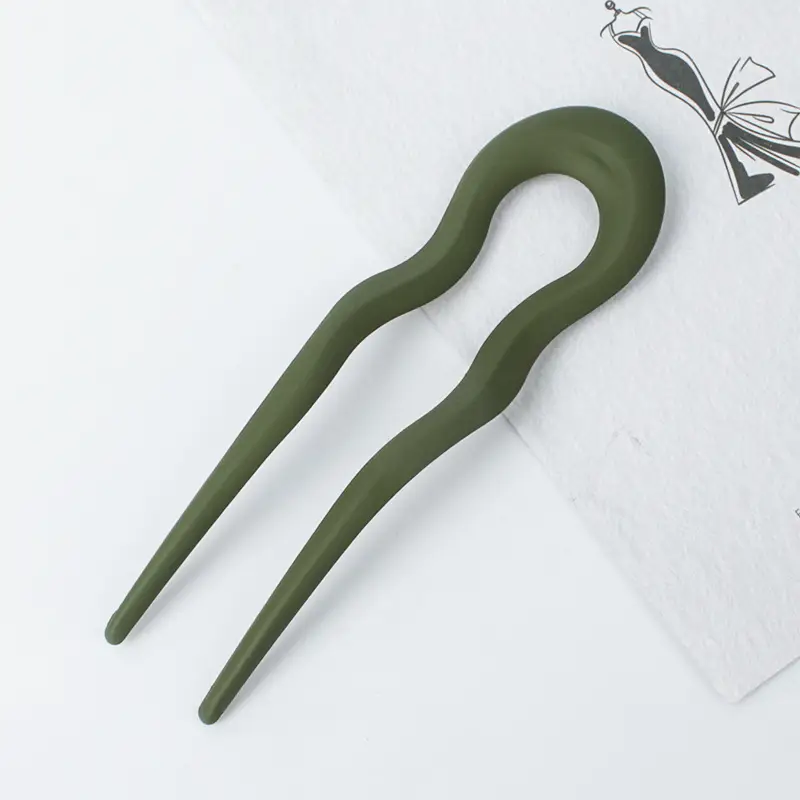 U-Shaped Felt Hair Clip Green Factory Direct - Image 5