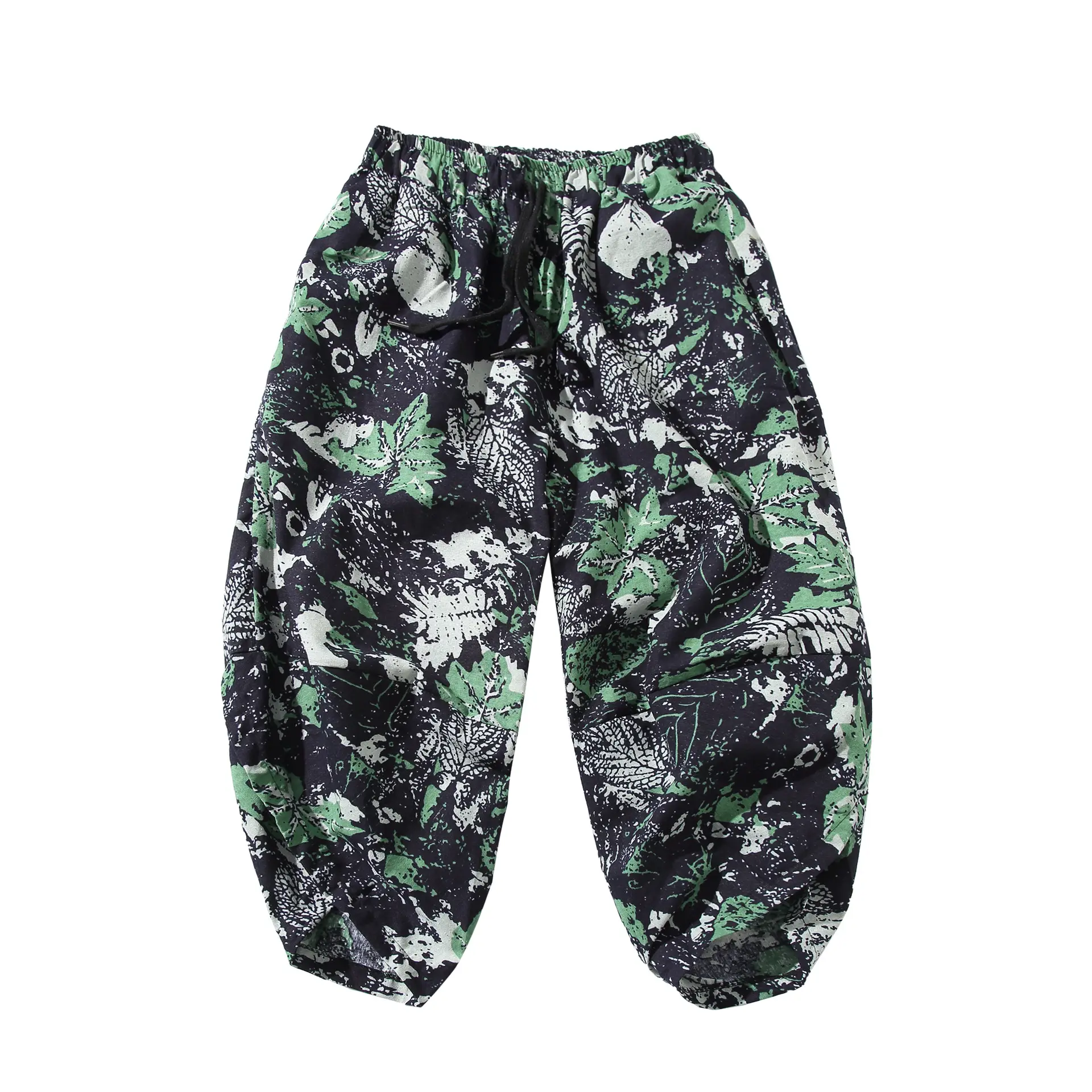 Men Floral Cropped Pants Cotton Summer Loose Casual - Image 14
