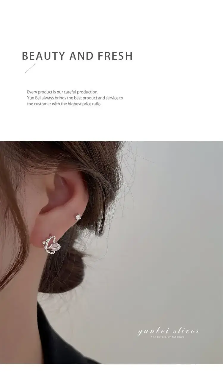 Pink Butterfly Earrings Light Luxury Fashion Girl All-match Ins Style Elegant Autumn and Winter Women's Earrings — feature 7