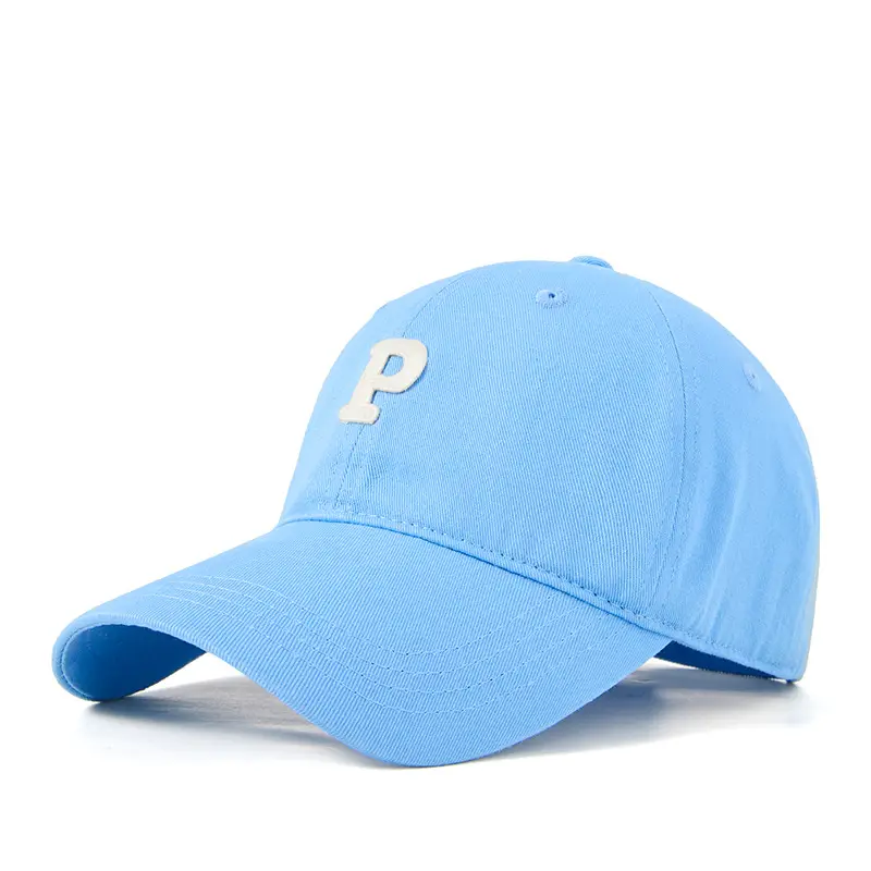 Men P Letter Cap Beige Baseball Cap