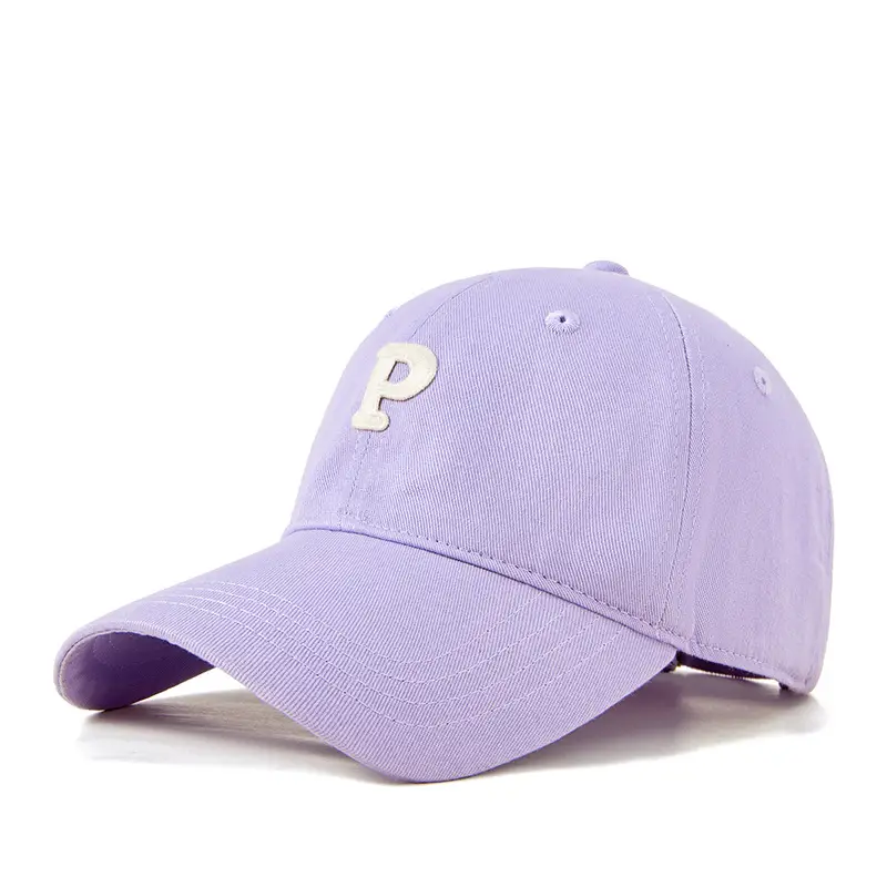 Men P Letter Cap Beige Baseball Cap