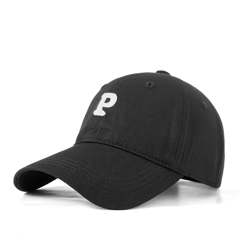 Men P Letter Cap Beige Baseball Cap