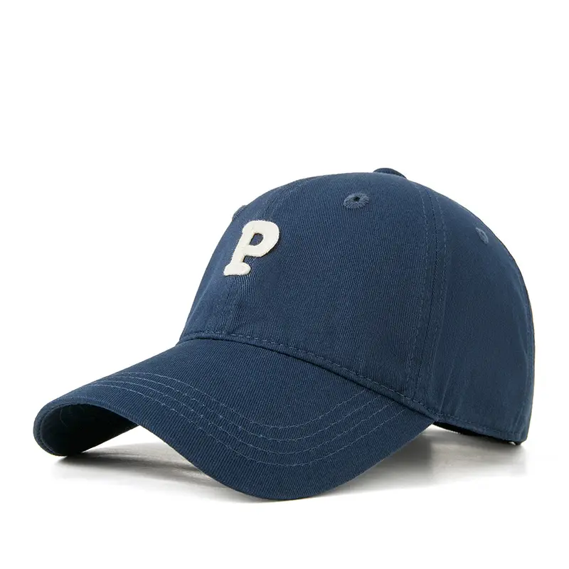 Men P Letter Cap Beige Baseball Cap