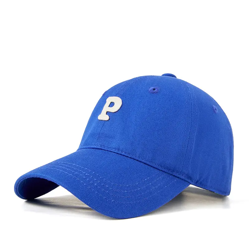 Men P Letter Cap Beige Baseball Cap