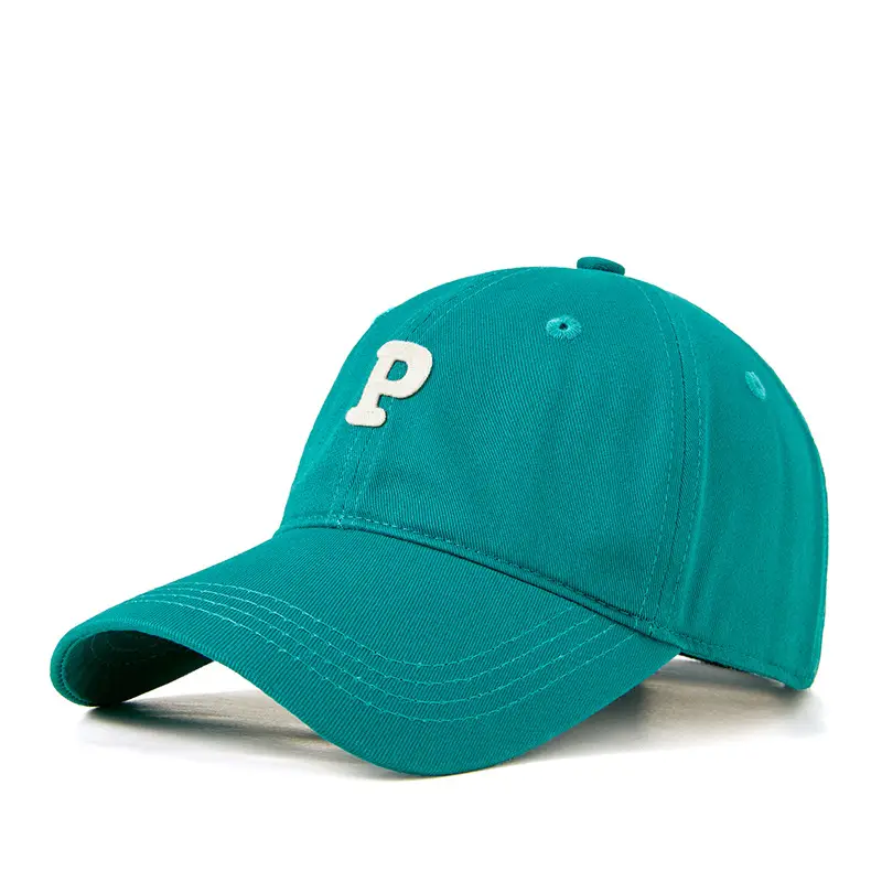Men P Letter Cap Beige Baseball Cap