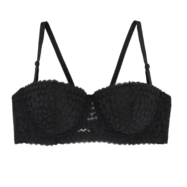 Black Lace Underwear Strapless Bra Wholesale