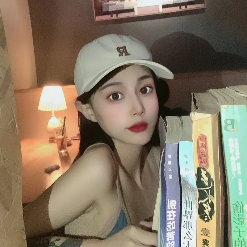 Women's Red Letter R Baseball Cap with Embroidery - Image 2