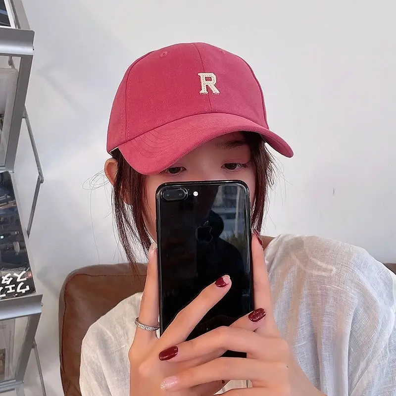 Women's Red Letter R Baseball Cap with Embroidery - Image 6