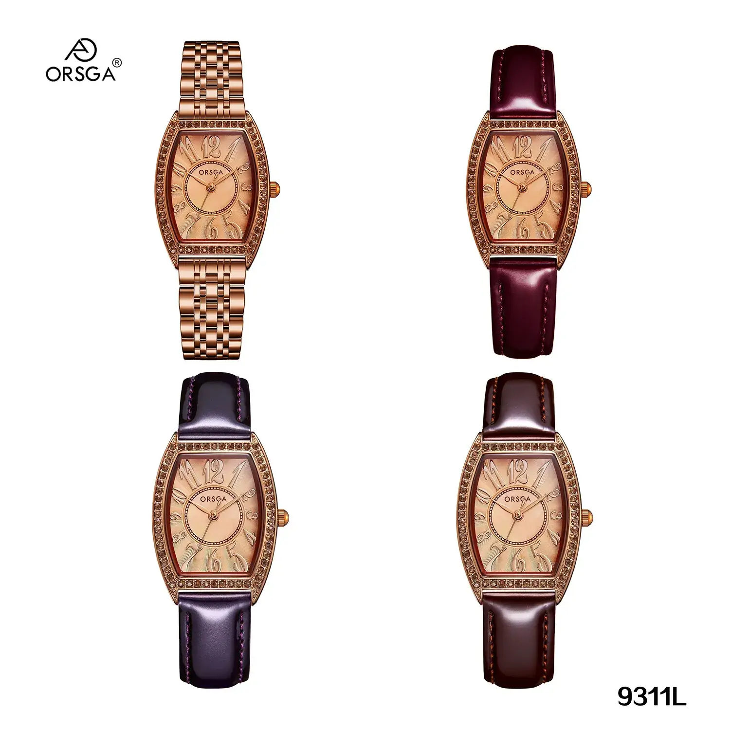 Retro Wine Barrel Women's Quartz Watch Rose Gold Diamond Band