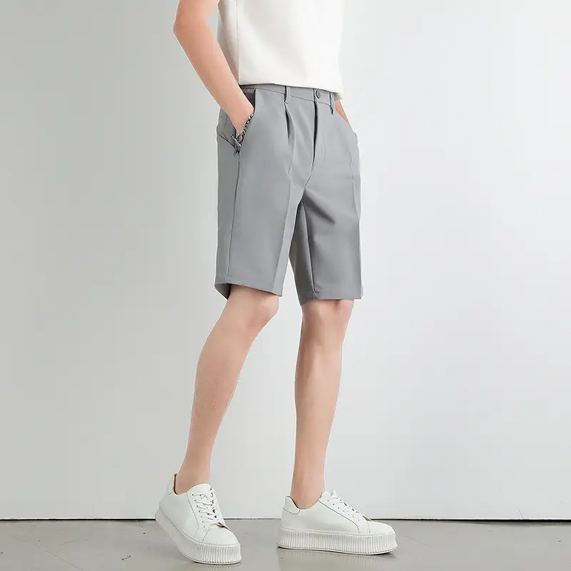 Men's Thin Ice Silk Shorts Black Mid-Length - Image 3