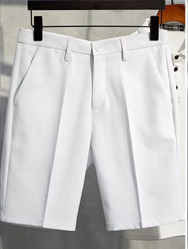 Men's Thin Ice Silk Shorts Black Mid-Length - Image 5