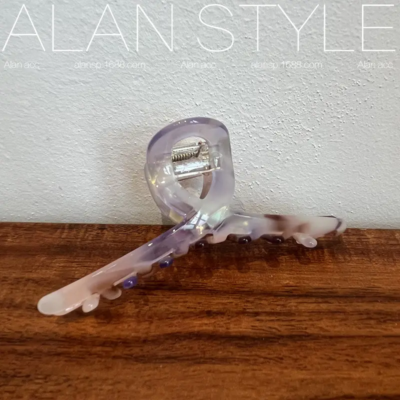Korean Acetic Acid Hairpin Retro Mermaid Color Back Head Grab Clip - Image 2