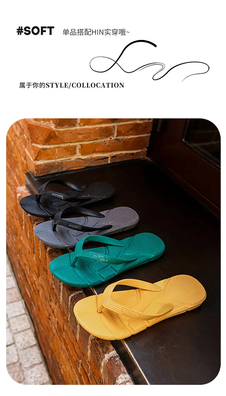 Plus Size Gray Flip Flops Men's Non-Slip Beach Slippers — feature 18