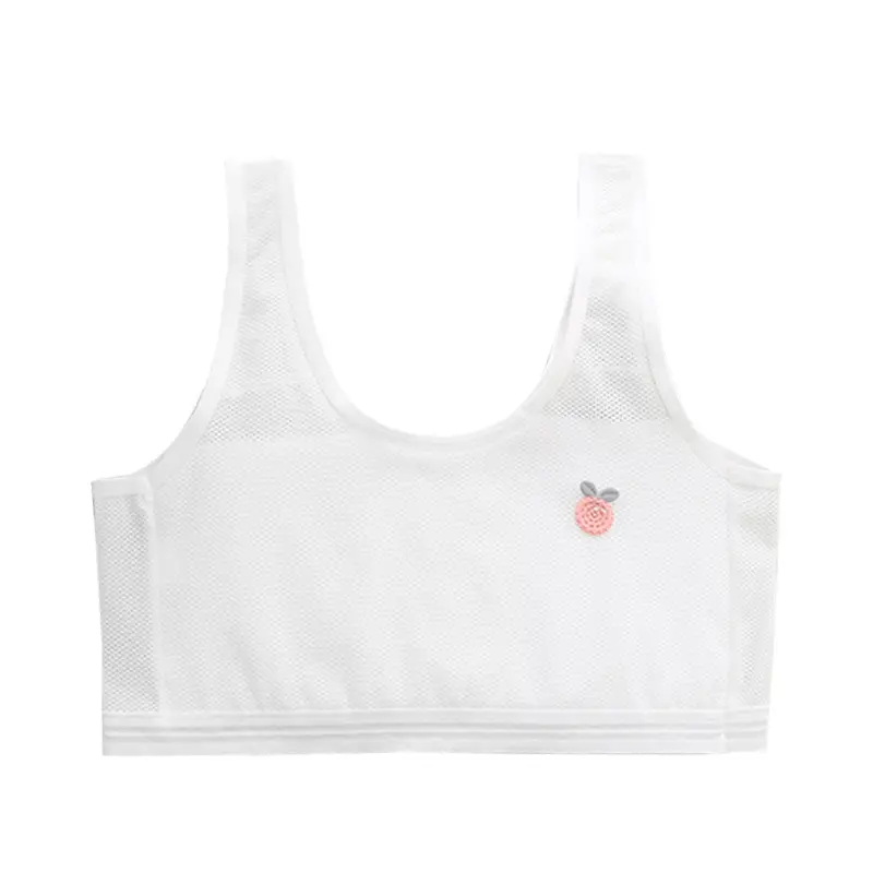 Developmental underwear girls thin breathable junior high school students 7-14 years old mesh sports vest bra children