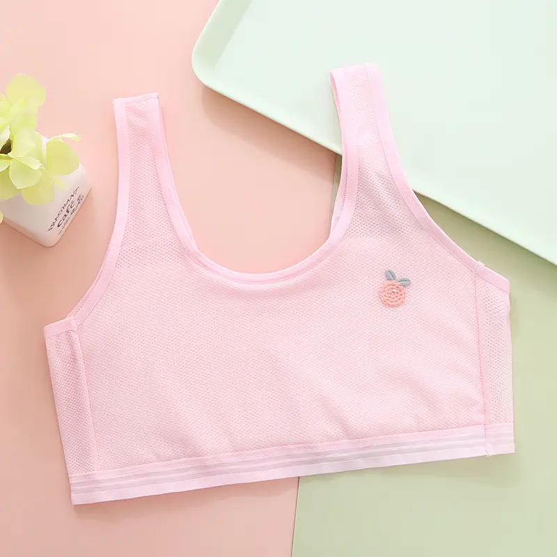 Developmental underwear girls thin breathable junior high school students 7-14 years old mesh sports vest bra children