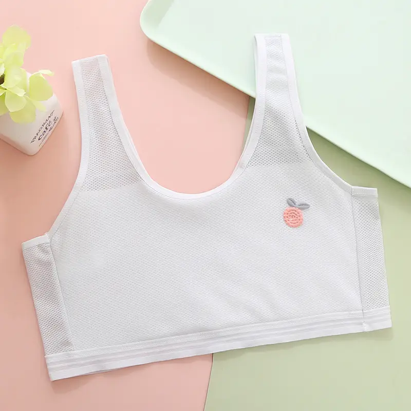 Developmental underwear girls thin breathable junior high school students 7-14 years old mesh sports vest bra children