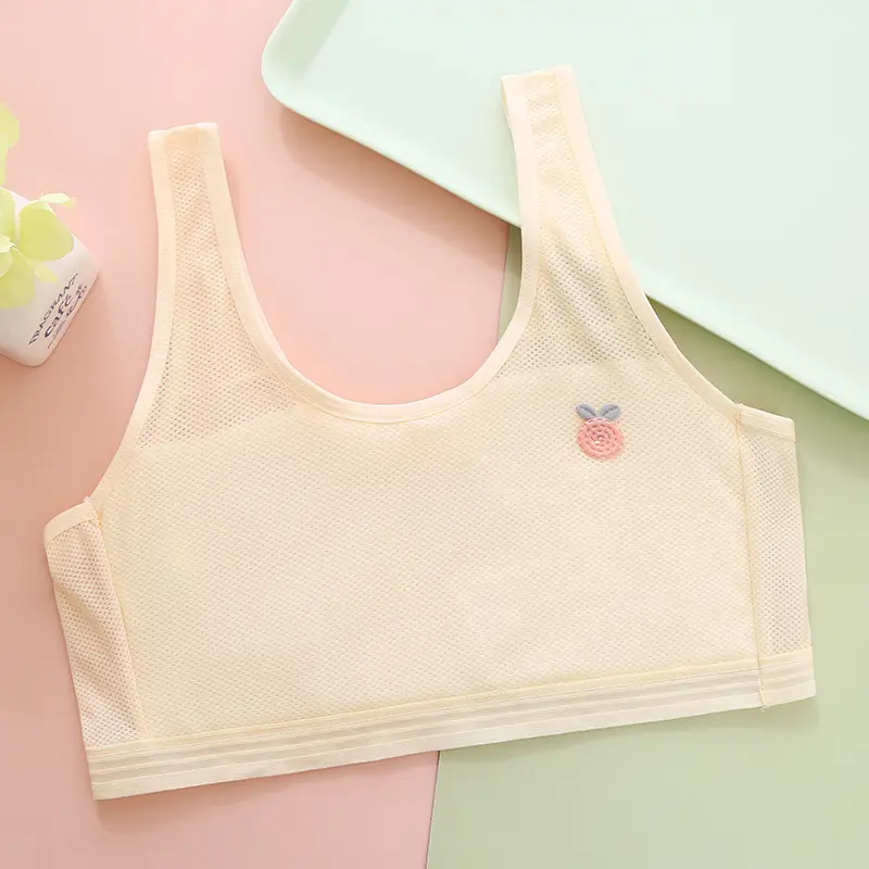 Developmental underwear girls thin breathable junior high school students 7-14 years old mesh sports vest bra children